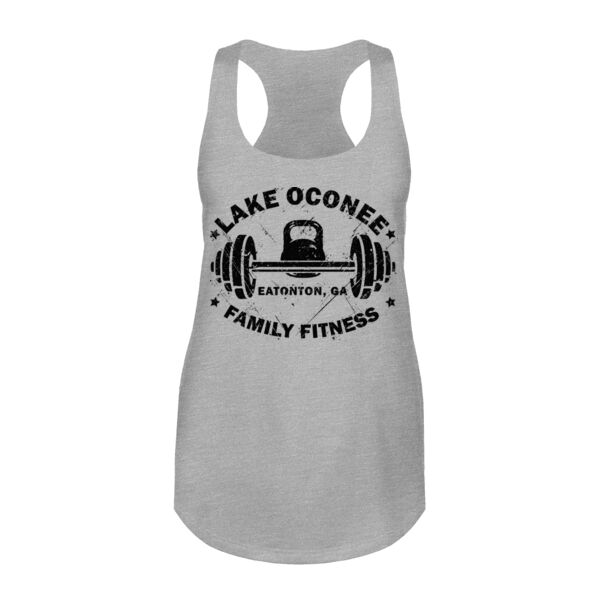 VINTAGE KETTLE AND BARBELL - WOMEN'S FITTED TANK TOP - $96NEYA$ Thumbnail